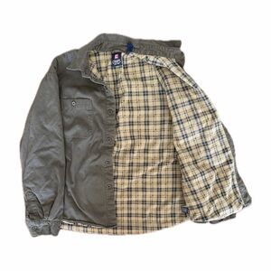 Men's Chaps Gray Fleece Flannel Lined Button Up Jacket — Size XXL